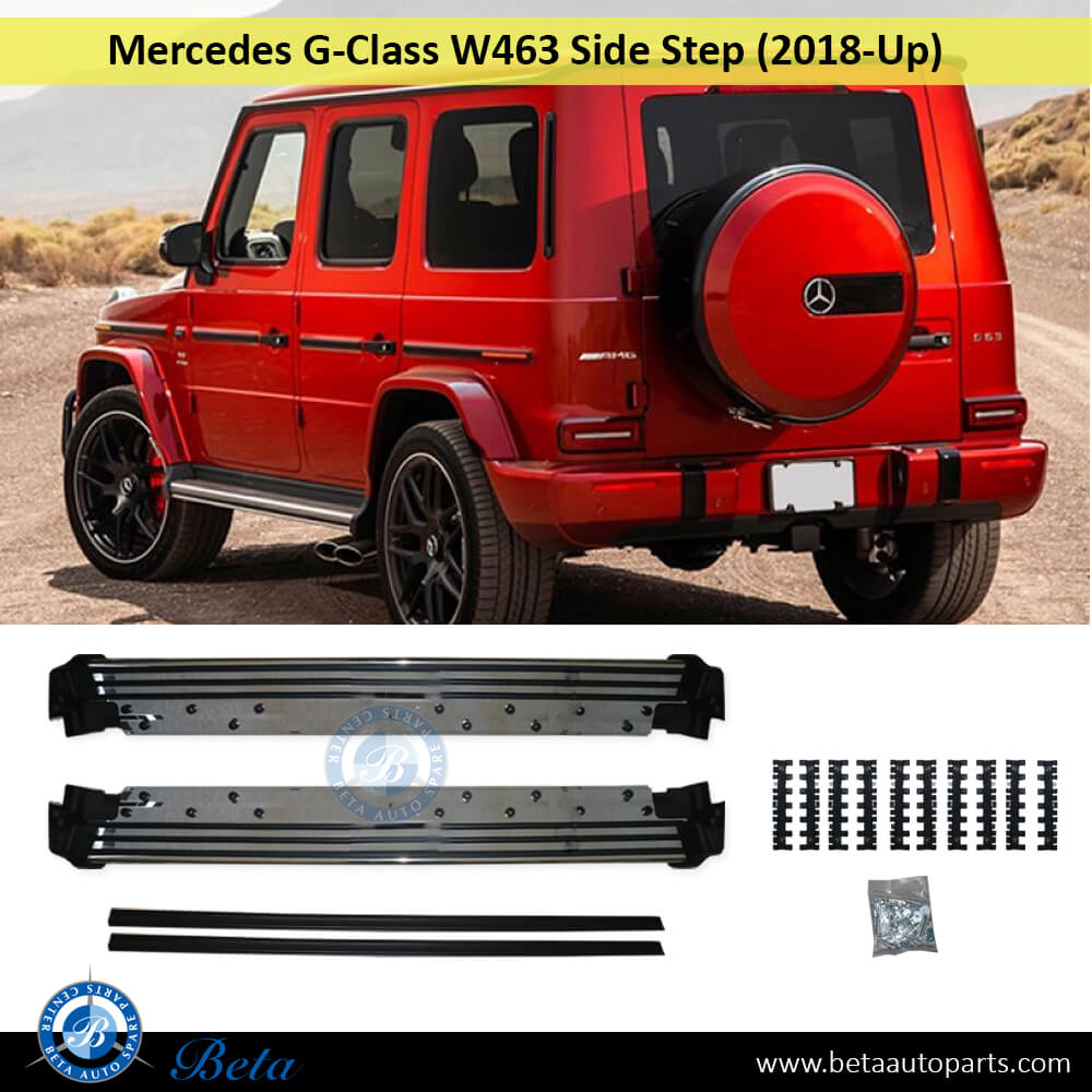 Side Steps for Mercedes G-Class W463 2018-Up models, Part Number 4635207700 / 4635207800 Car