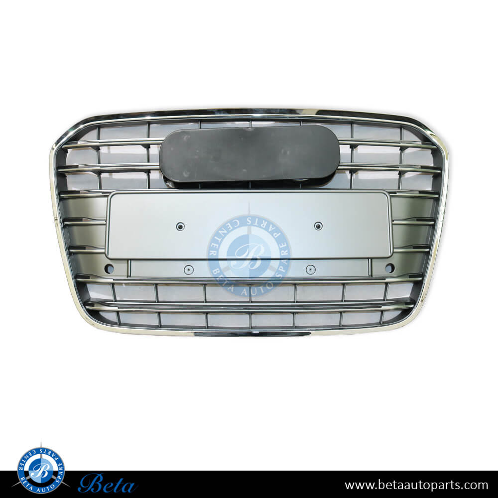 Grille S6 Look Gray color for Audi A6 2011-2014 models, Part Number 4G0853651BK