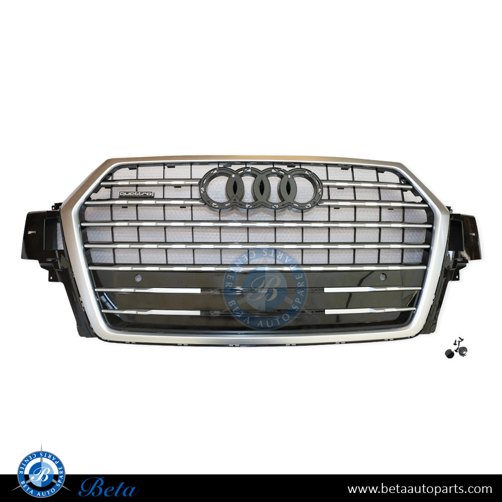 Grille Black and Silver for Audi Q7 S-LINE 2016-2019 models, Part Number 4M0853651K