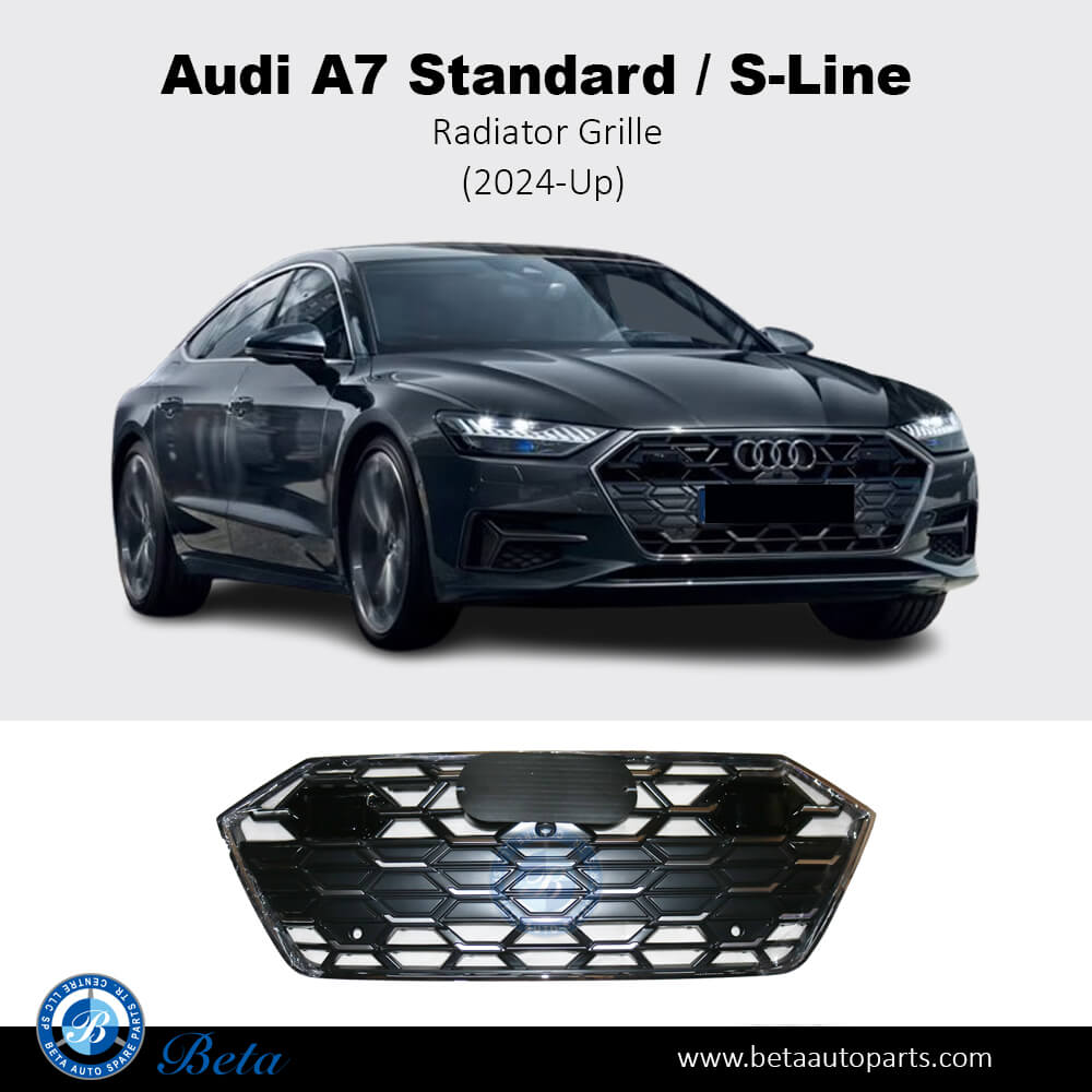 Radiator Grille with ACC for Audi A7 Standard / S-Line 2024-Up models, Part Number 4K8853651N
