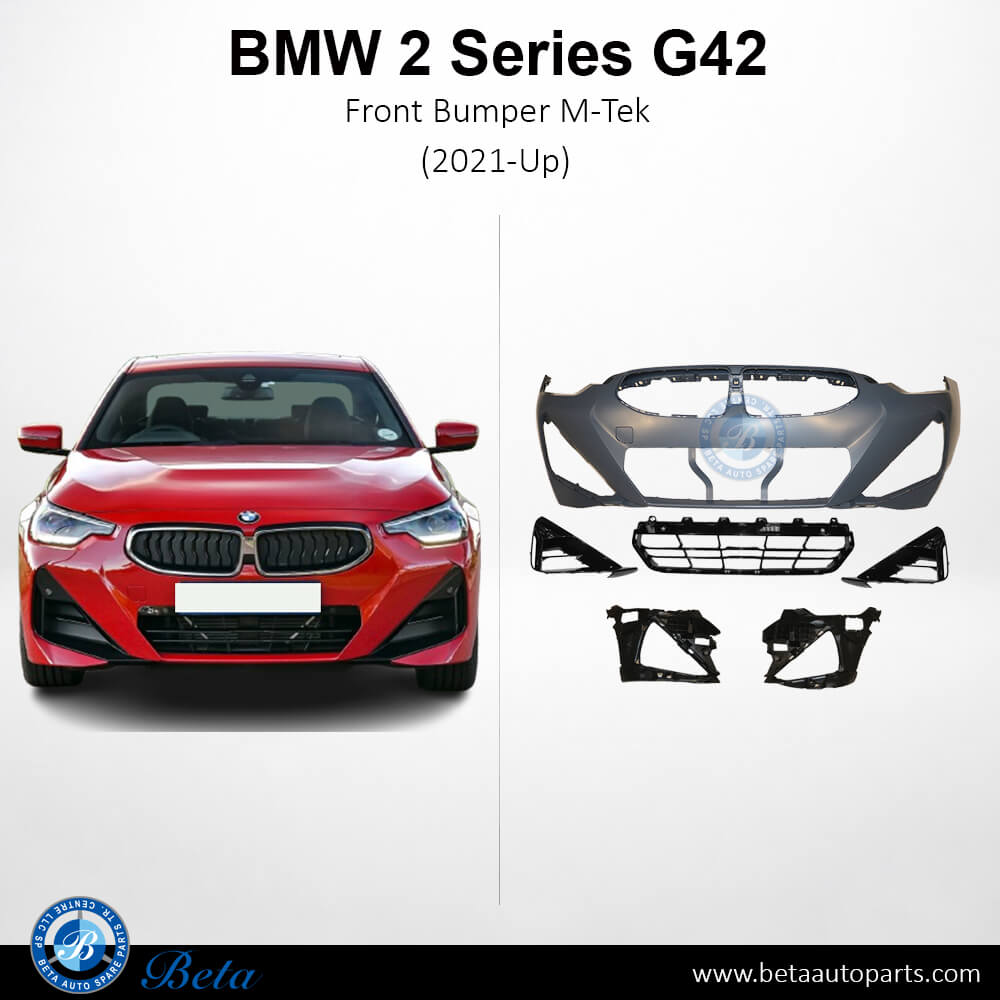 Front Bumper M-Tek with PDC with Park Assist for BMW 2 Series 2021-Up models, Part Number 51115B556A4