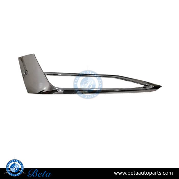 Left Side Luxury fog lamp cover chrome moulding for BMW 5 Series G30 2017-2020 models, Part Number 51117385283