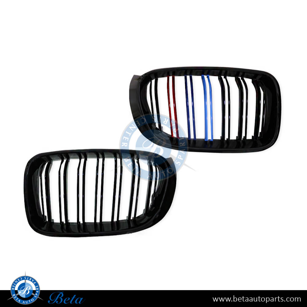 Grille 3 Color Look Gloss Black color for BMW X3/X4 F25 LCI/F26 2014-2018 models, Part Number 51117419887/51117419888
