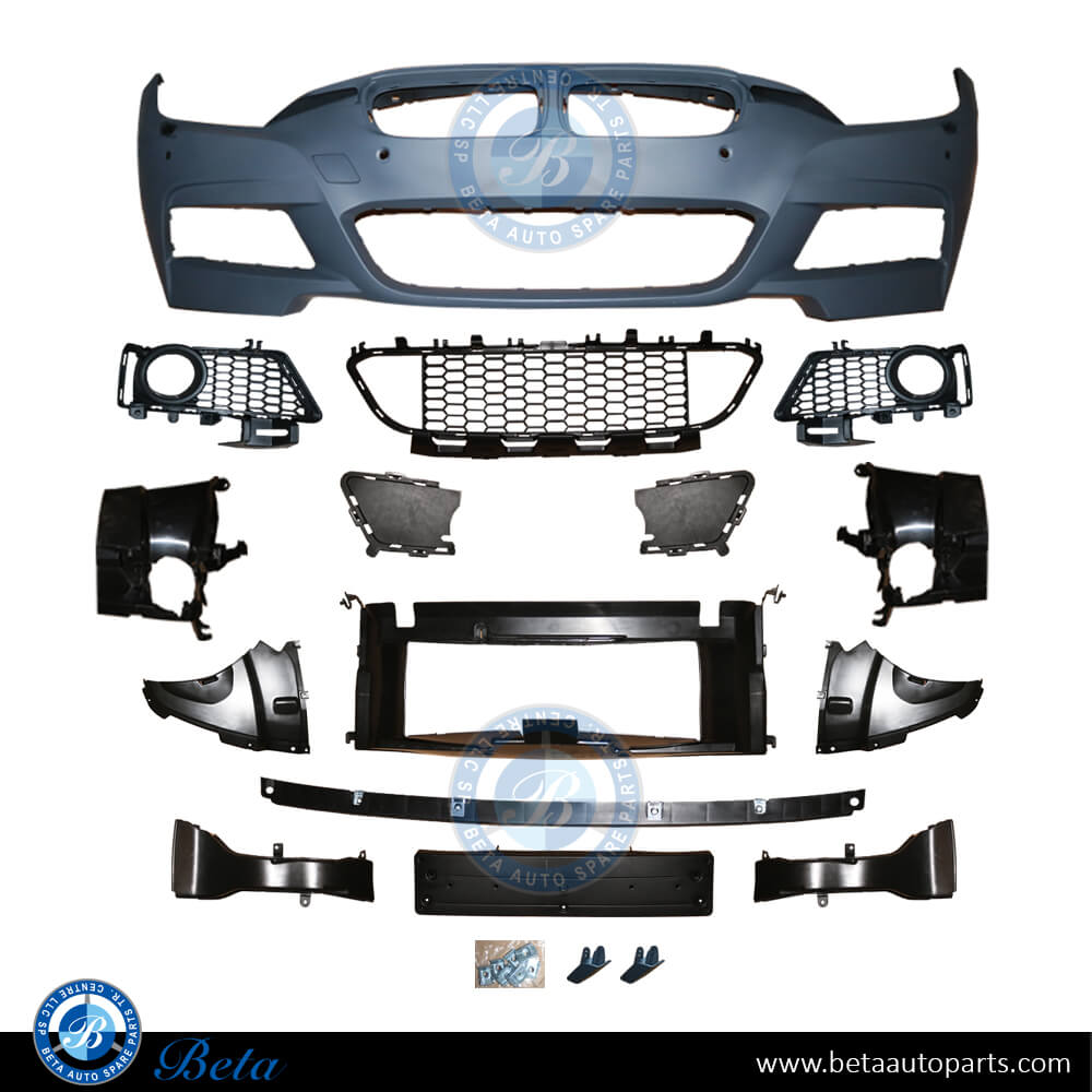 Front Bumper M-Tek with PDC / Washer for BMW 3 Series 2012-2018 models, Part Number 51118055822