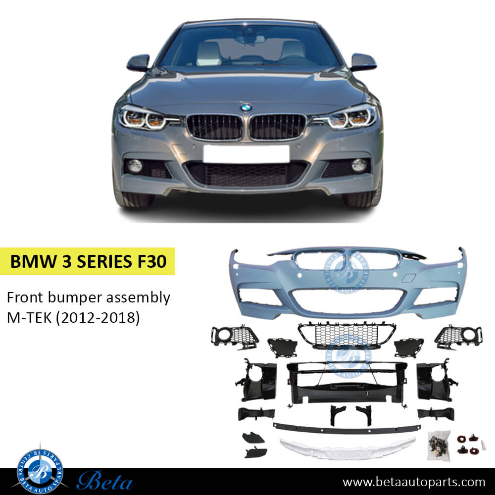 BMW 3 Series F30 (2012-2018), Front Bumper M-Tek with PDC with Washer without Fog Lamp, Taiwan