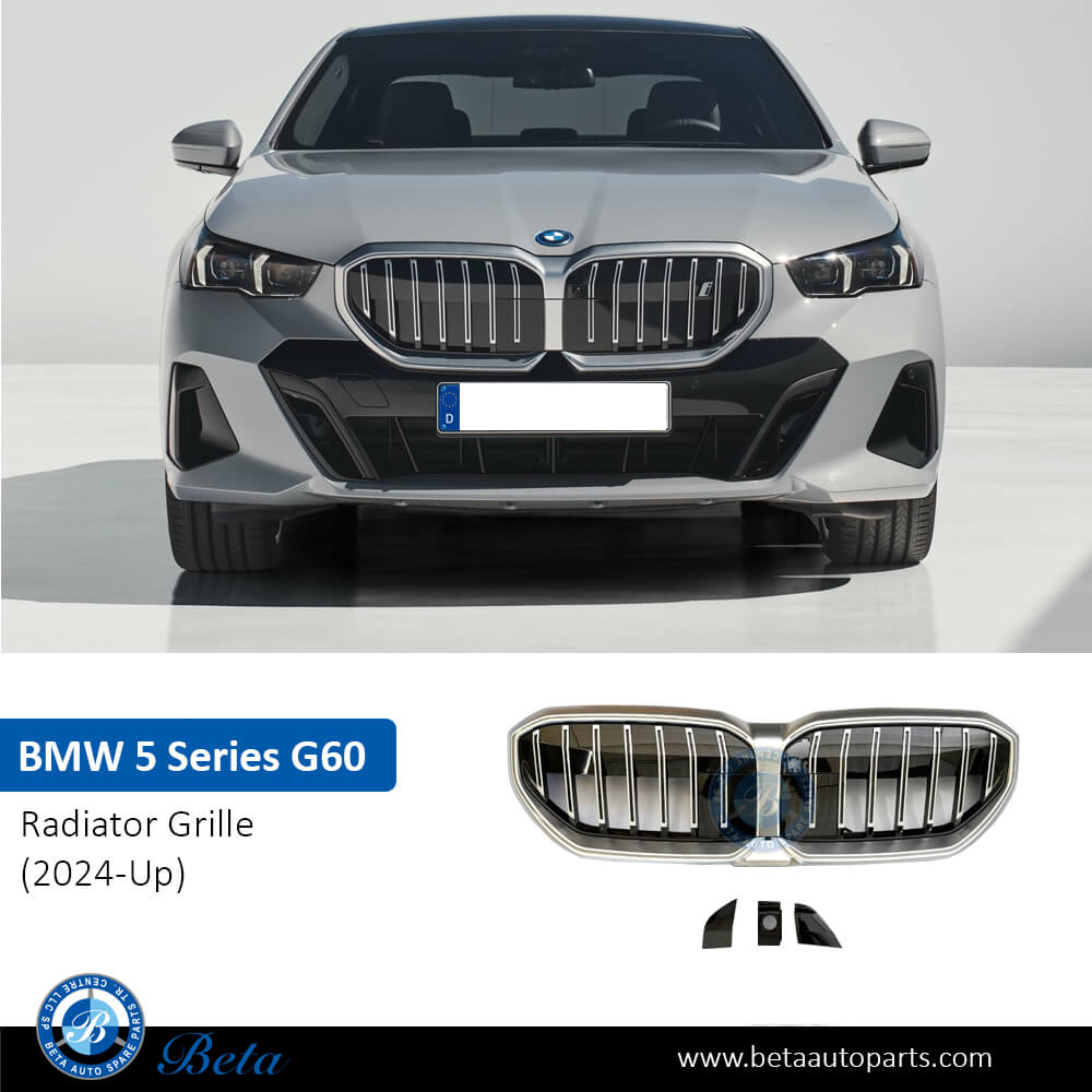 Radiator Grille with LED Chrome for BMW 5 Series Car 2024-Up models, Part Number 51118084683