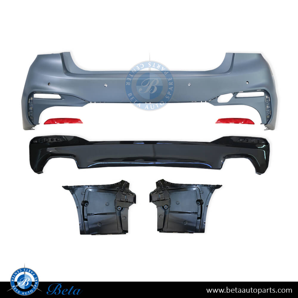 Rear Bumper Assembly with PDC M-TEK for BMW 5 Series G30 2017-2020 models, Part Number 51128073725