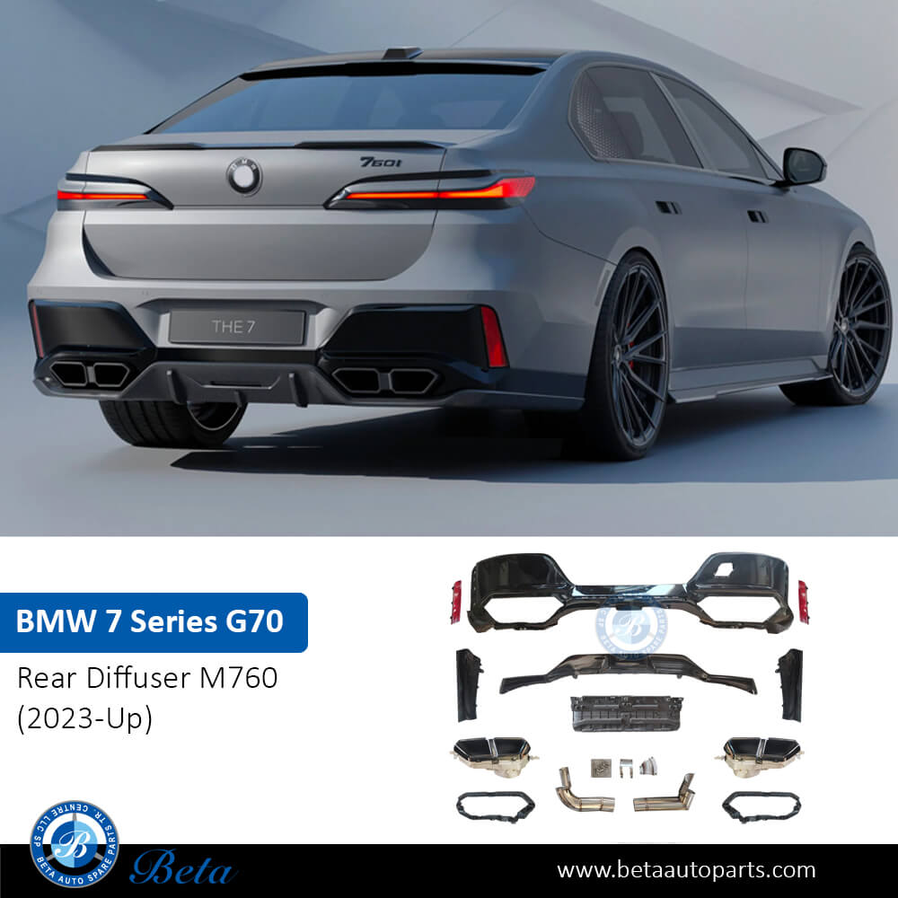 Rear Diffuser Assy M760 for BMW 7 Series 2023-Up models, Part Number 51128081540 Car
