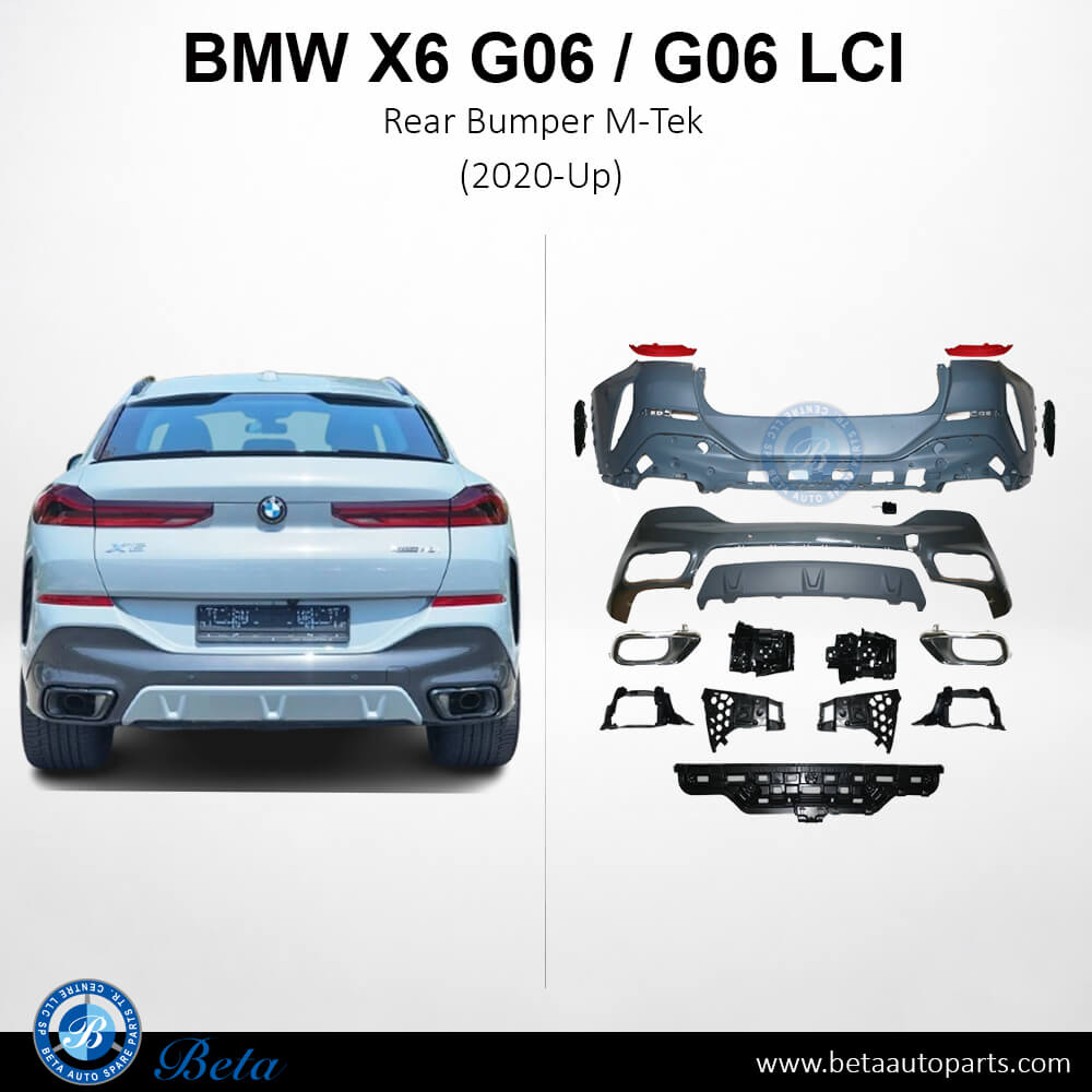 Rear Bumper M-Tek for BMW X6 2020-Up models, Part Number 51128099211