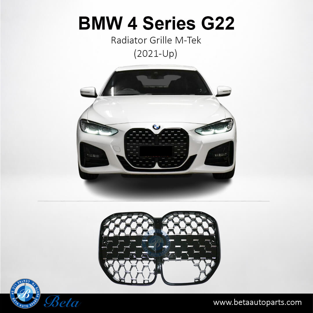 Radiator Grille M-Tek with Big ACC and Camera Hole (Black and Chrome) for BMW 4 Series 2021-Up models, Part Number 51135A55DA7