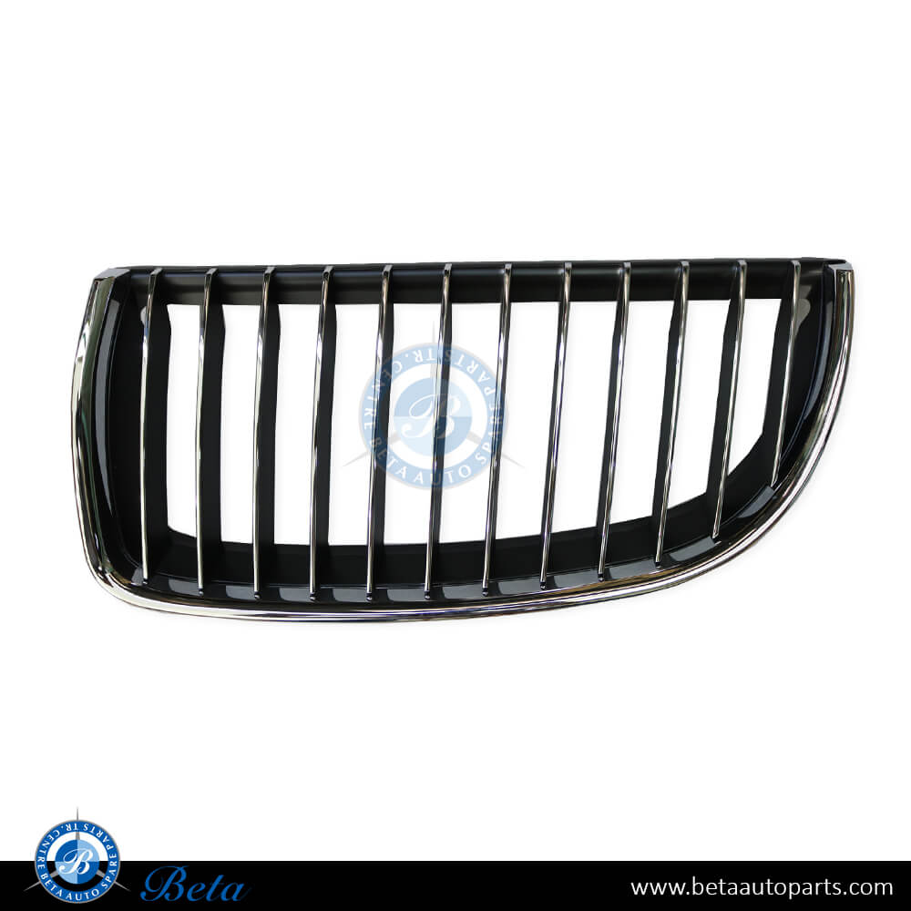 Left Side Radiator Grille Chrome color for BMW 3 Series E90 2005-2008 models, Part Number 51137120009