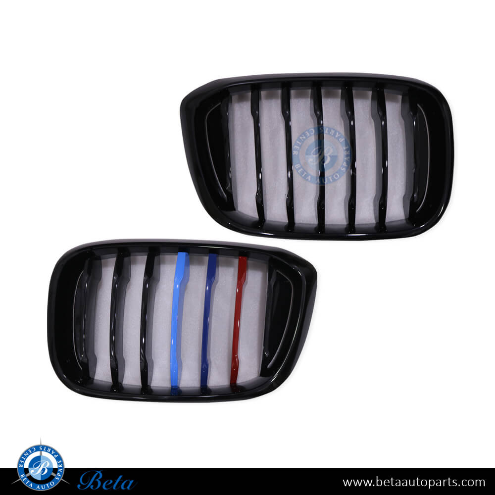 Radiator Grille 3 Color Look Gloss Black color for BMW X3 / X4 G01 / G02 2018-2021 models, Part Number 51137397465 / 51137397466