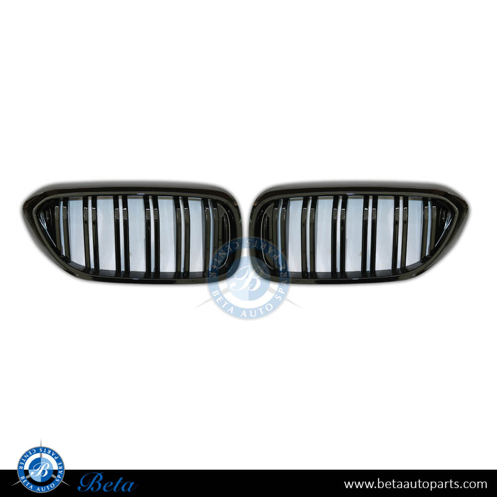 Grille M Look Gloss Black color for BMW 5 Series G30 2017-2020 models, Part Number 51138070469 / 51138070470