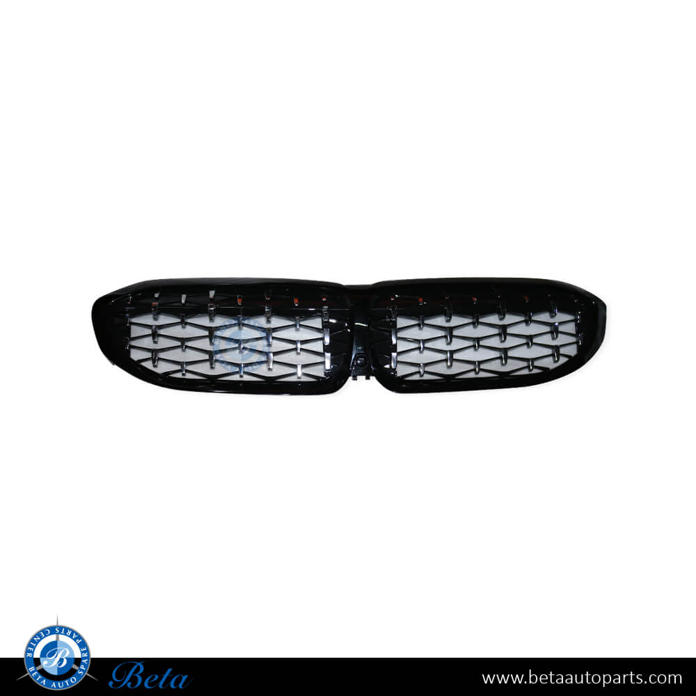 Radiator Grille Stars Look Black and Chrome color for BMW 3 Series G20 2019-2022 models, Part Number 51138075665
