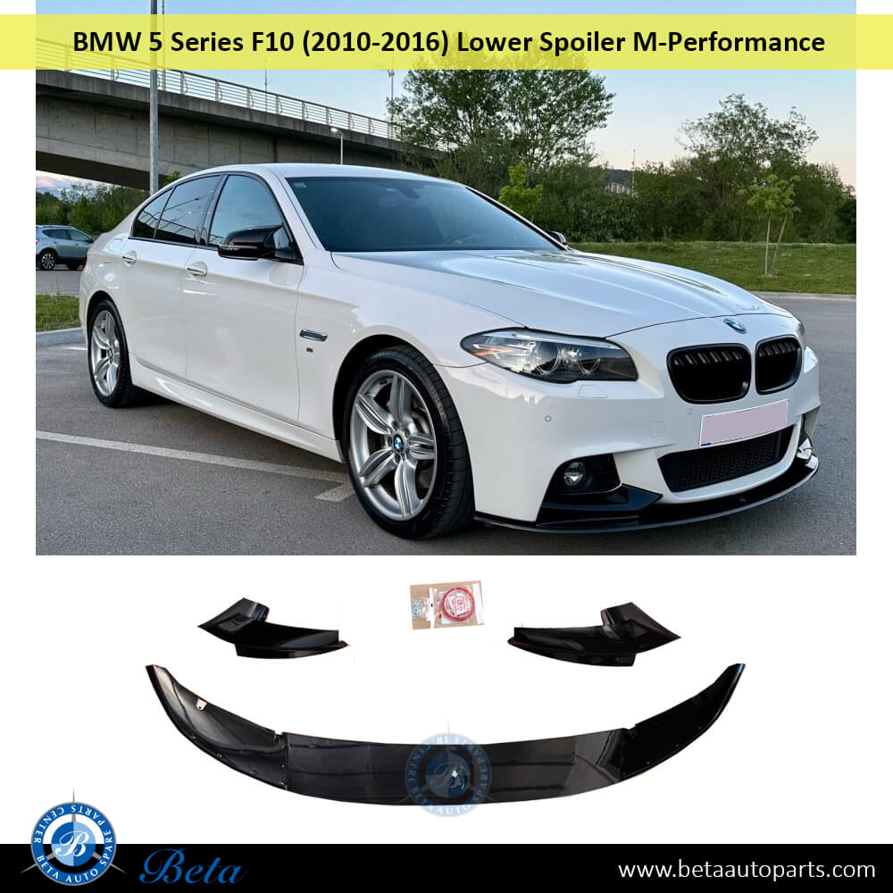BMW 5 Series F10 (2010-2016), Front Bumper Lower Spoiler M-Performance (Gloss Black), China, 51192219338
