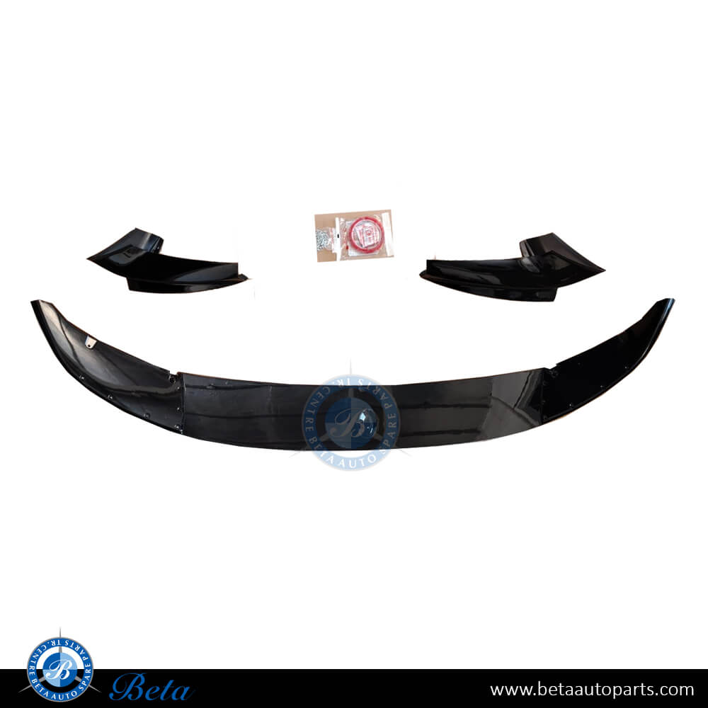 Front Bumper Lower Spoiler M-Performance For M-Tek Gloss Black color for BMW 5 Series F10 2010-2016 models, Part Number 51192219338