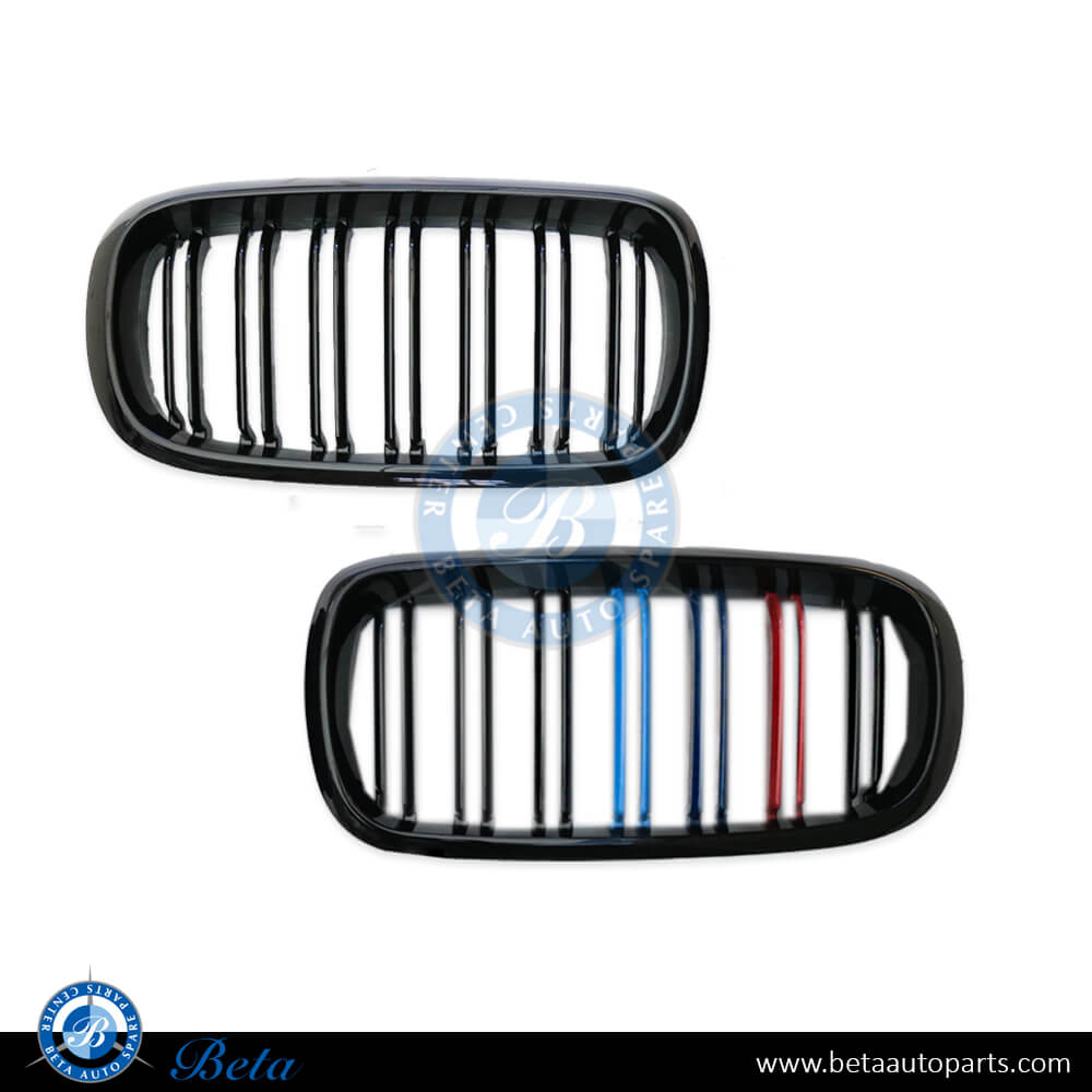 Grille 3 Color Look Gloss Black color for BMW F15 / F16 2014-2019 models, Part Number 51712334708 / 51712334710