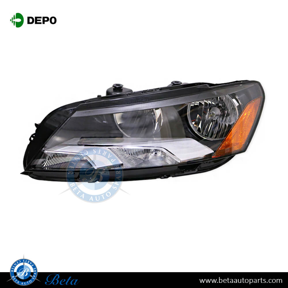 Left Side Headlamp Normal USA type for Volkswagen Passat 2011-2014 models, Part Number 561941005A / 561941005D