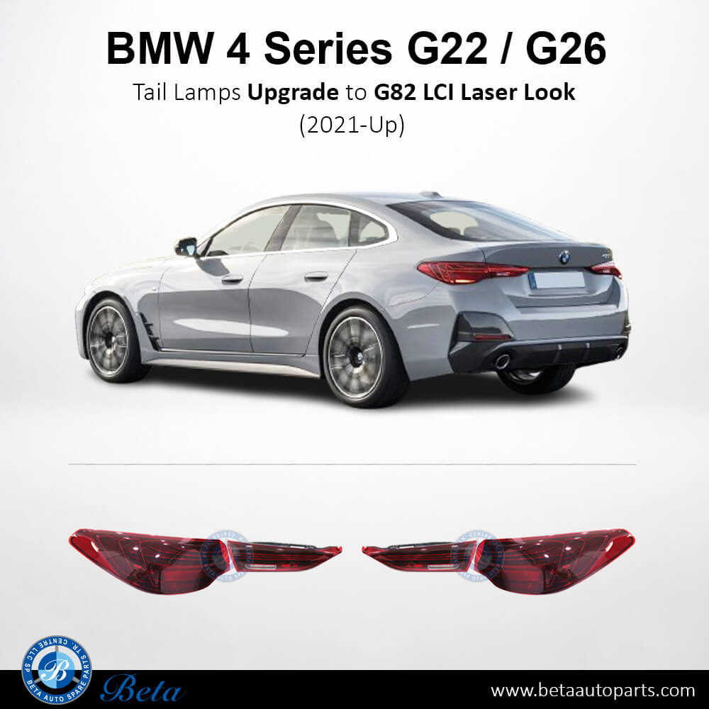BMW 4 Series G22 / G26 (2021-Up), Tail Lamps Upgrade to G82 LCI Laser Look, China, 63217477603 / 63217477604