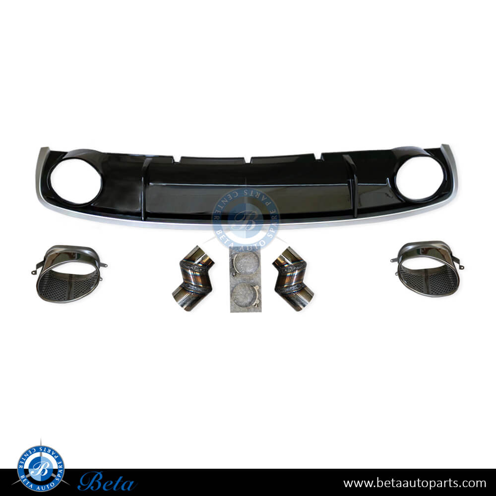 Rear diffuser assembly with exhaust tips RS4 look for Audi A4 2012-2015 models, Part Number 8K0807521G