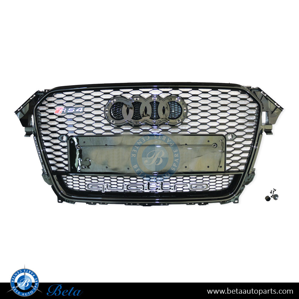 Grille RS4 Look All Black for Audi A4 2012-2015 models, Part Number 8K0853651R