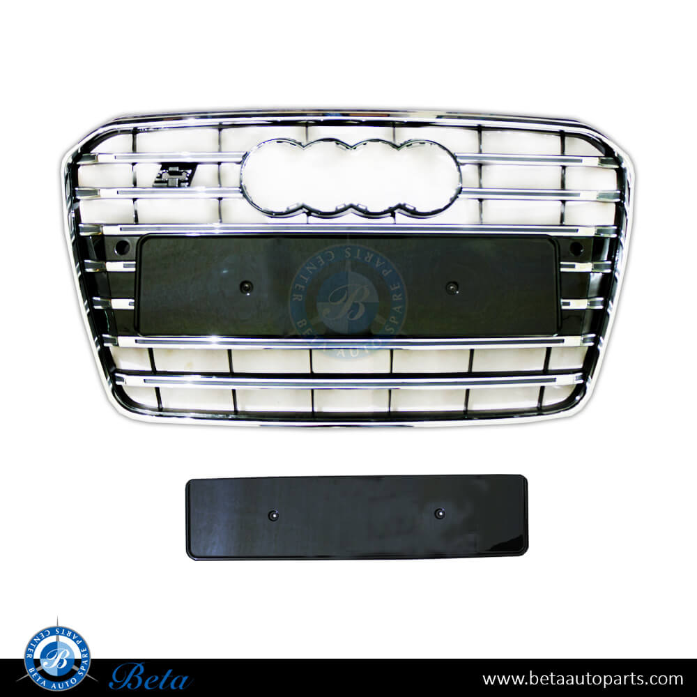 Grille S5 Look Black and Chrome color for Audi A5 2012-2016 models, Part Number 8T0853651H