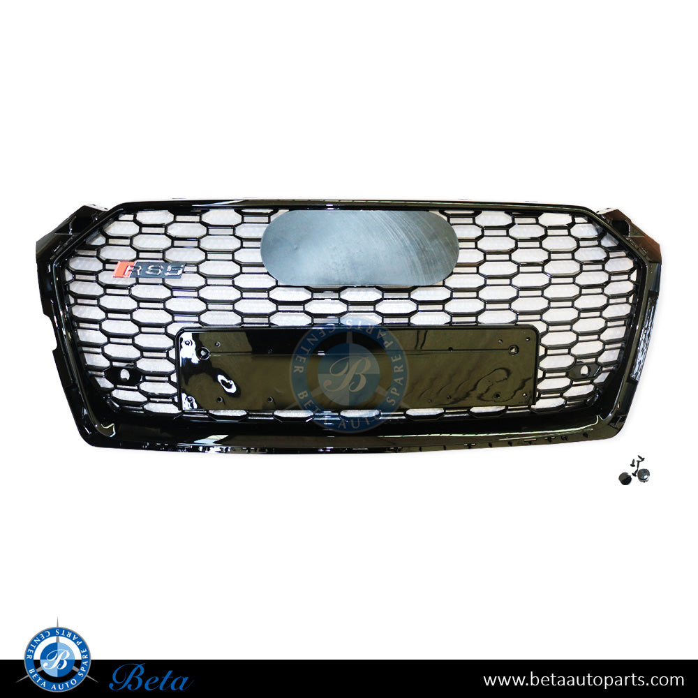Grille RS5 Look All Black for Audi A5 2017-Up models, Part Number 8W6853651AK