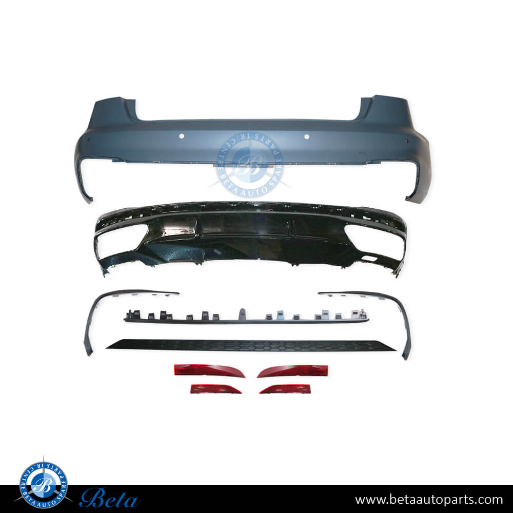 Rear Bumper with PDC for Audi A4 S-Line 2020-Up models, Part Number 8W5807067K