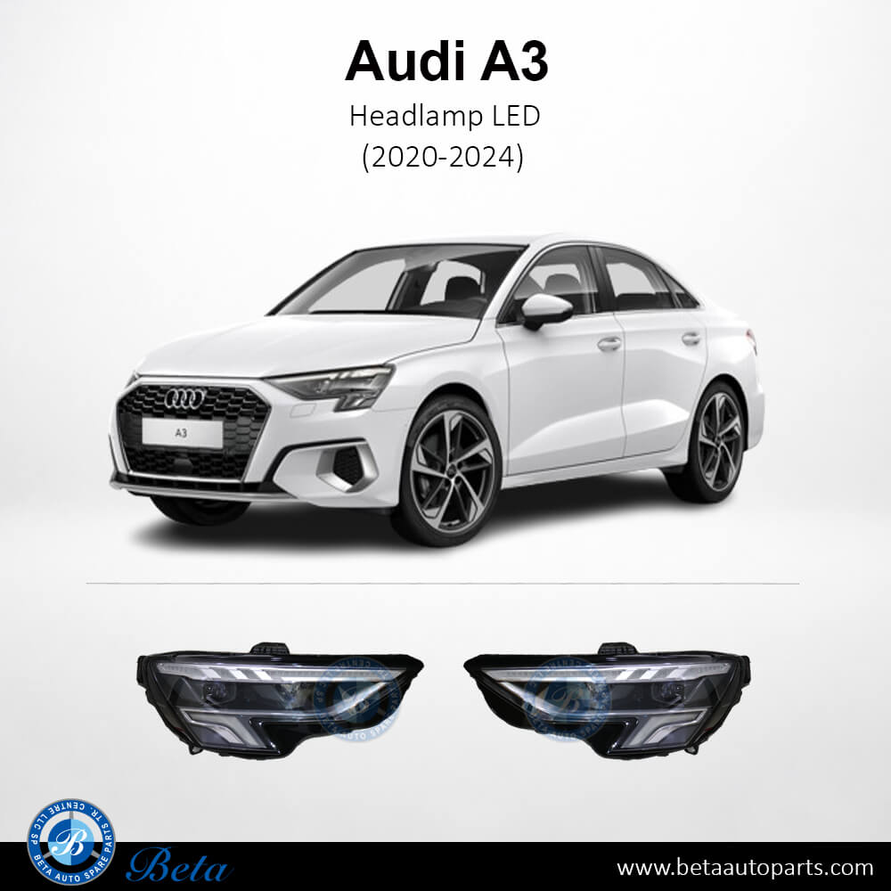 Right Side Headlamp LED for Audi A3 2020-Up models, Part Number 8Y0941034