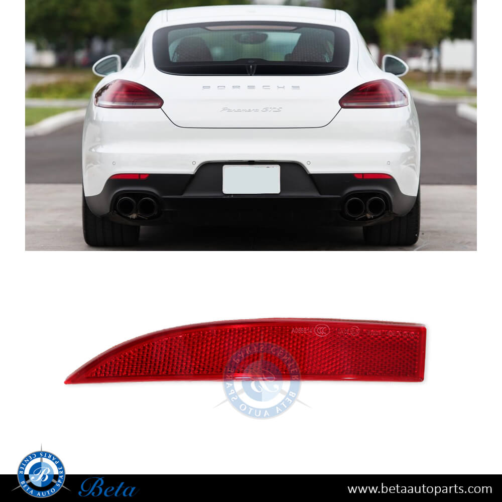 Left Side Rear Bumper Reflector Big for Porsche Panamera 2014-2016 models, Part Number 97063148701