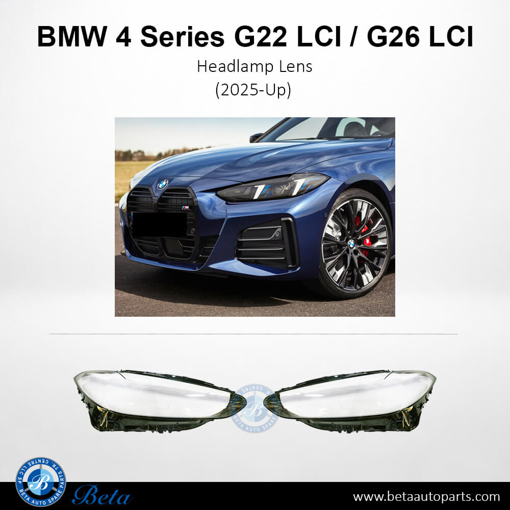 BMW 4 Series G22 LCI / G26 LCI (2025-Up), Headlamp Lens (Right), China, 63115B35E04
