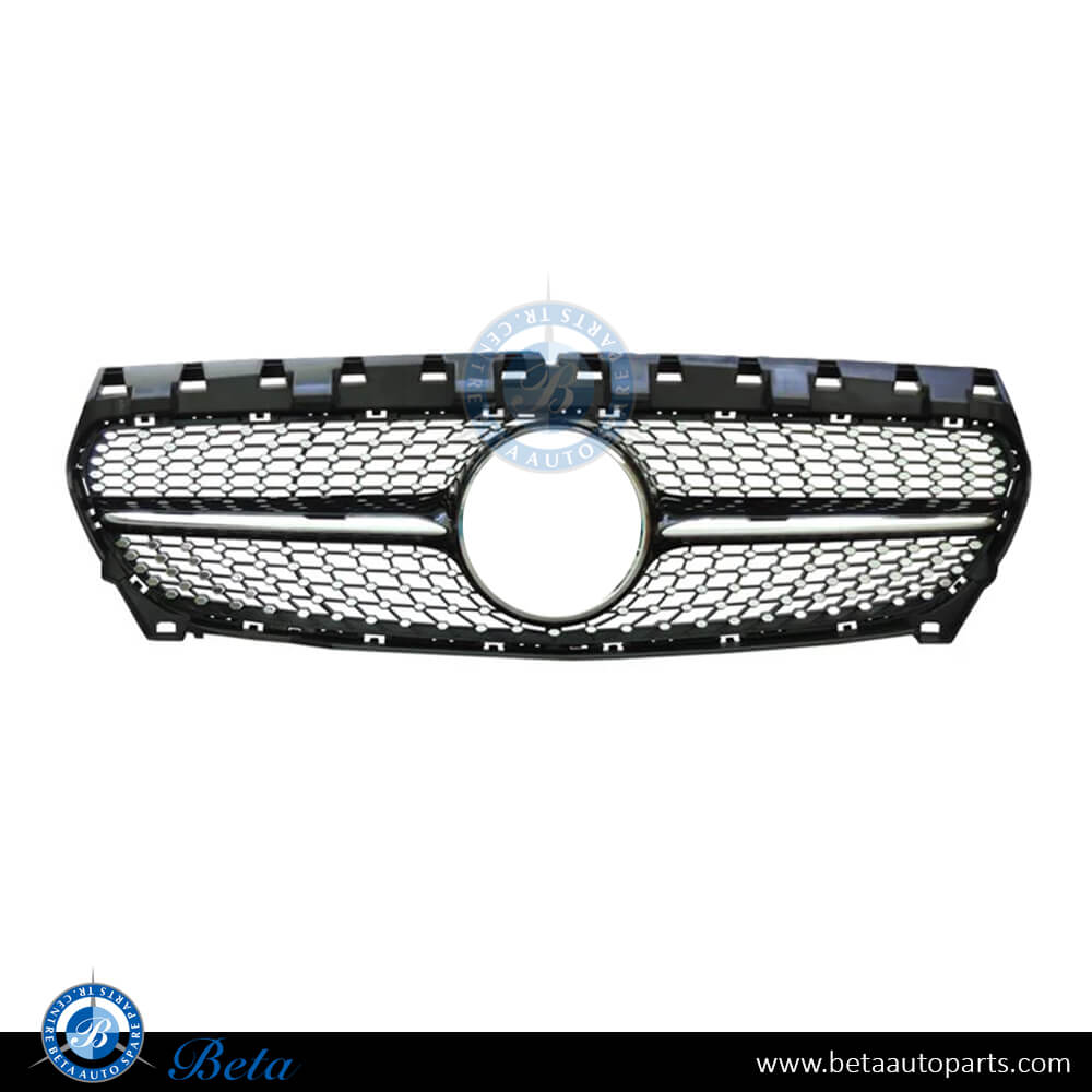 Radiator Grille Diamond Look -Black and Chrome for Mercedes CLA Class C117 2013-2018 models, Part Number 1178801303