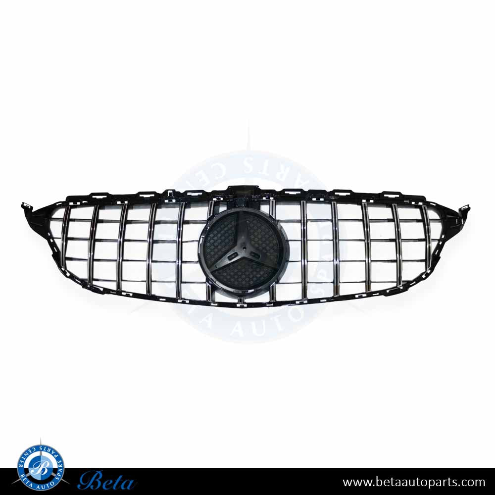 Mercedes C-Class W205 Grille Black and Chrome GT Style With Camera hole