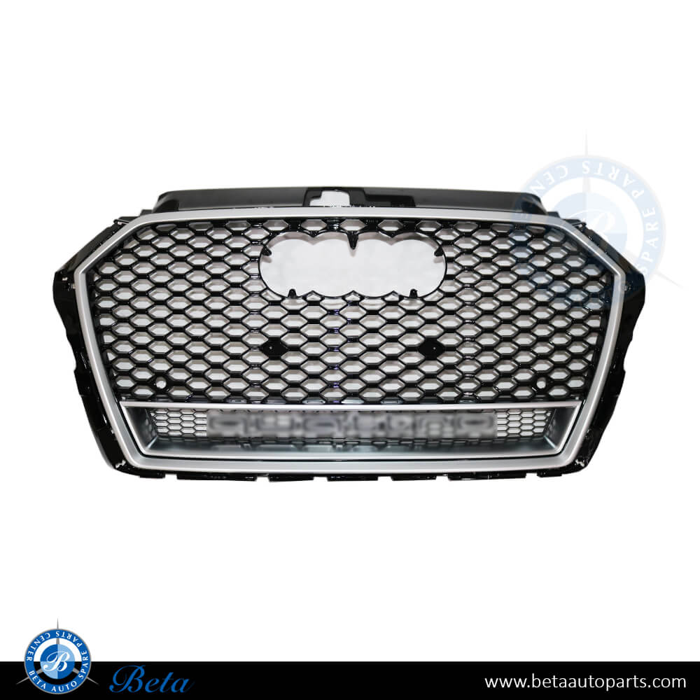 RS3 Look Grille without ACC for Audi A3 2017-up models, Part Number 8V5853651