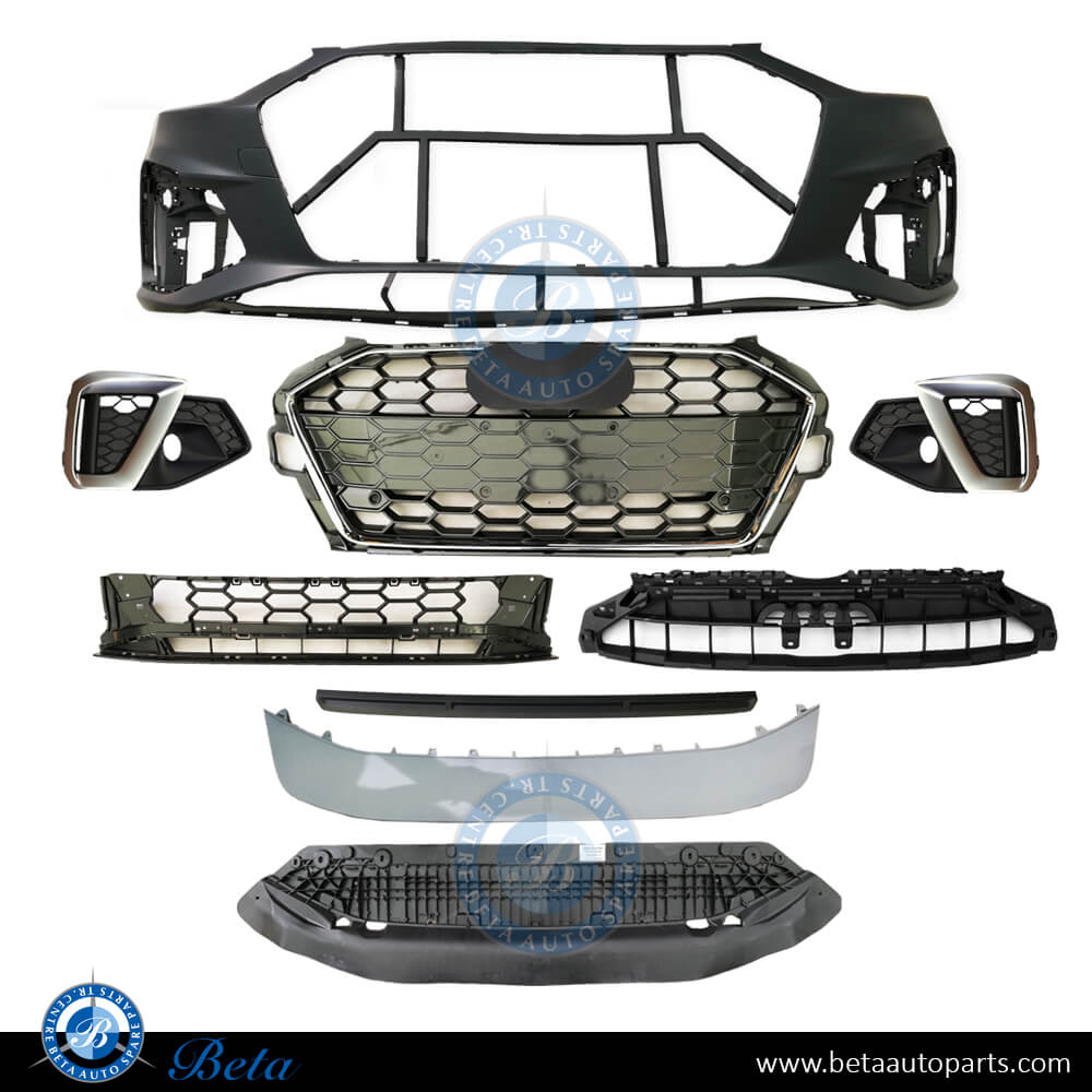 Front Bumper assembly for Audi A4 S-Line 2020-Up models, Part Number 8W0807065BH