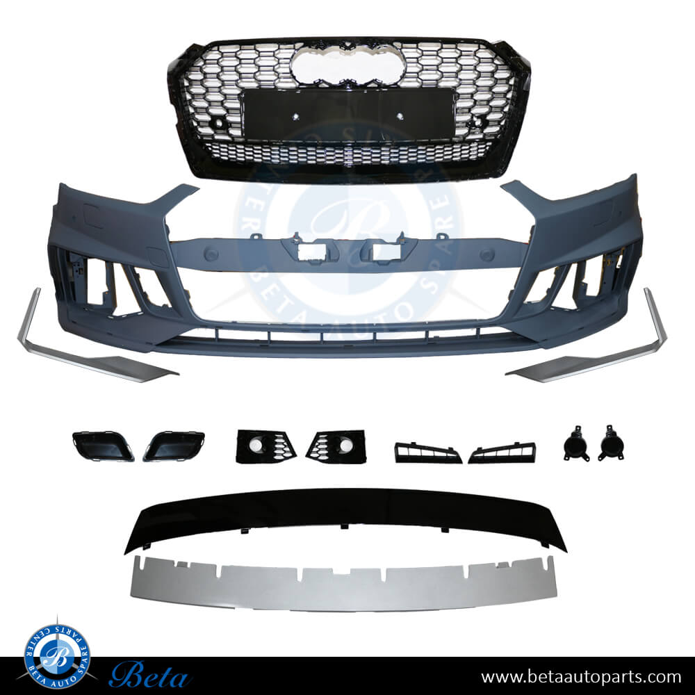 RS5 Look Front Bumper with Grille for Audi A5 2017-up models, Part Number 8W6807065 RS5