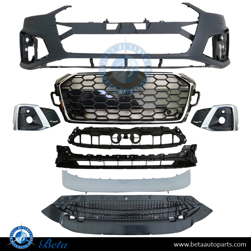 Front Bumper assembly for Audi A5 S-Line 2020-Up models, Part Number 8W6807065AE