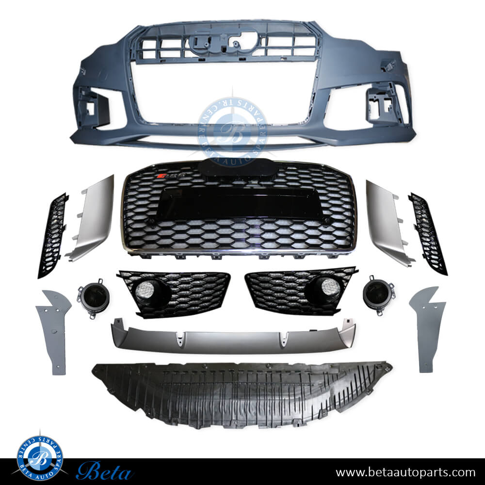 Front Bumper Upgrade to 2015 RS6 look with Radiator Grille for Audi A6 2011-2014 models, Part Number 4G0807065M
