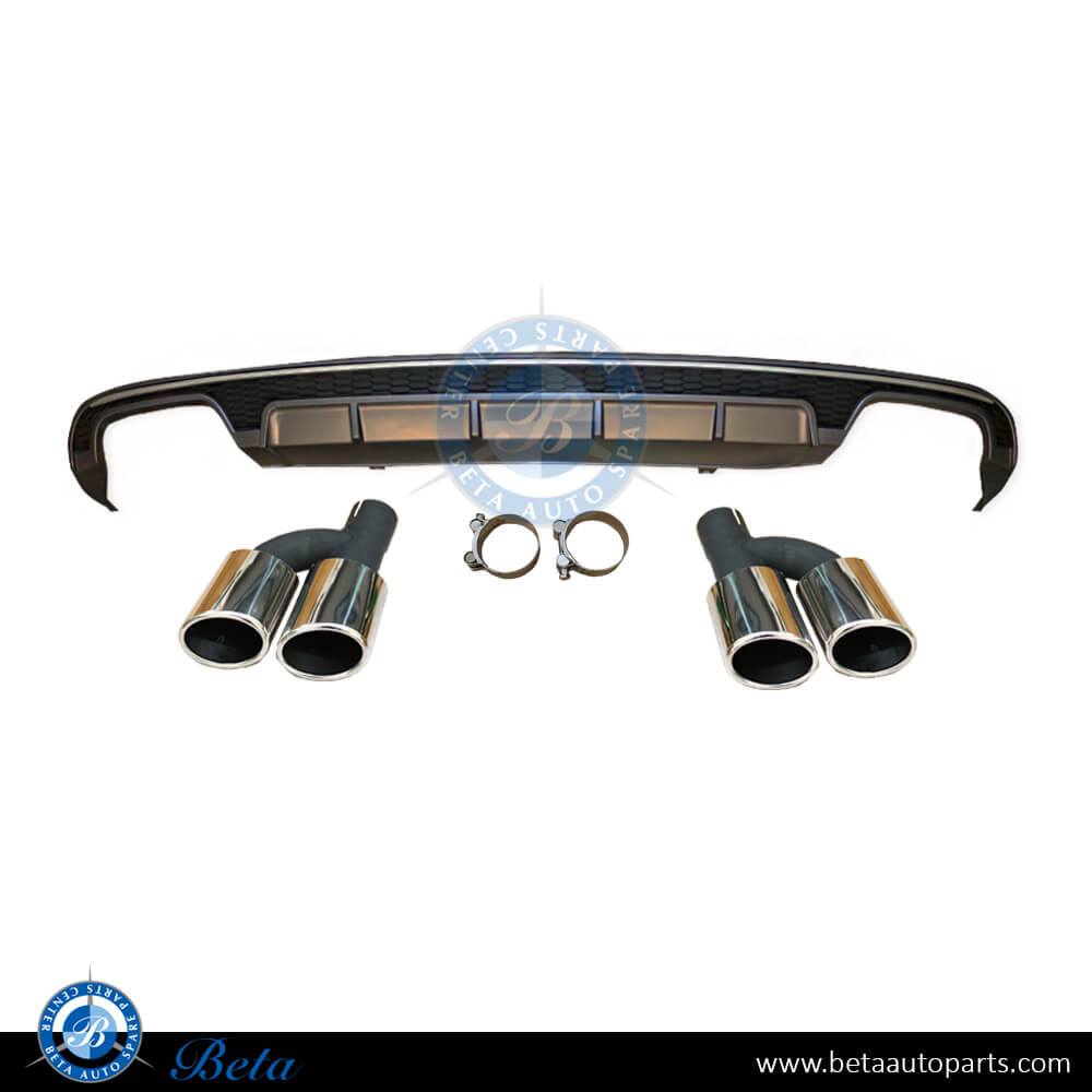Rear Diffuser with Exhaust Tips S6 look for Standard for Audi A6 2015-2018 models, Part Number 4G0807521R