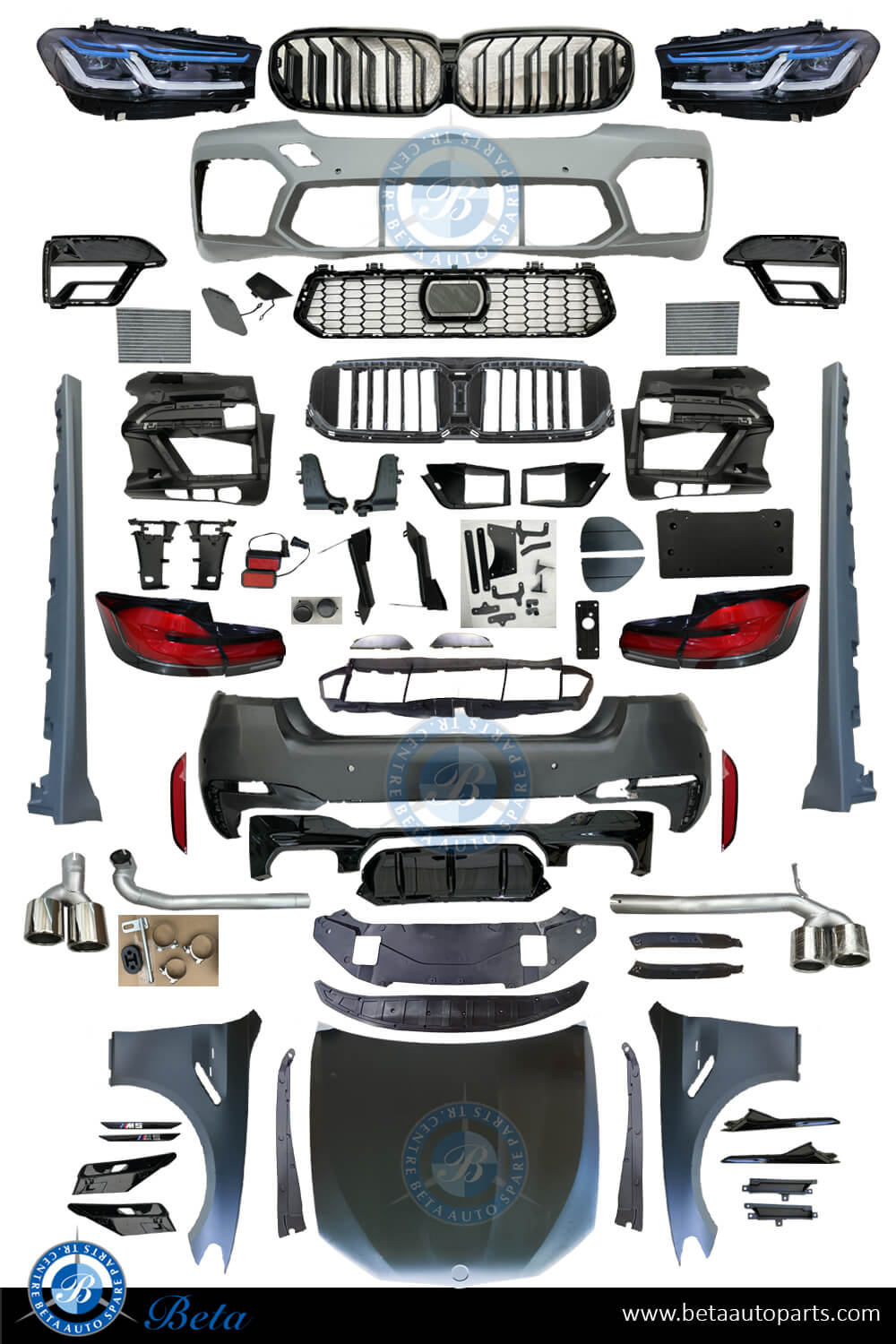 BMW F10 LCI Conversion Kit Upgrade to 2021 M5 Look complete parts