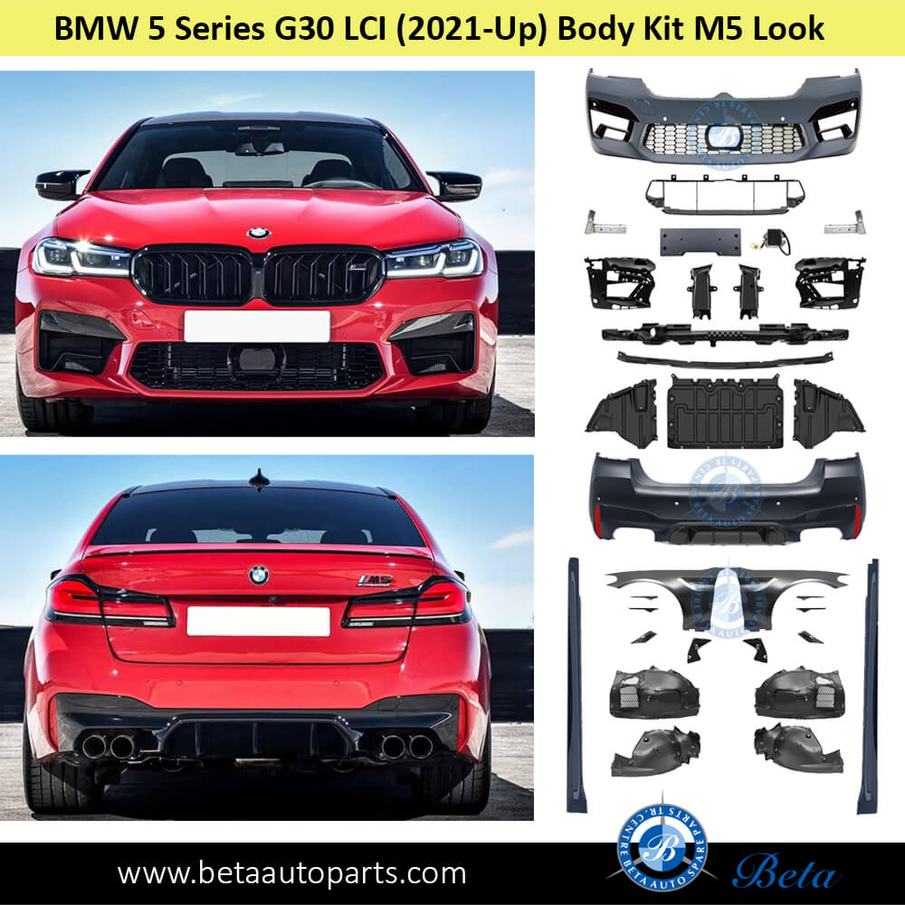 BMW 5 Series G30 LCI (2021-2023), Body Kit Upgrade To F90 LCI M5 OE with Fenders, Taiwan