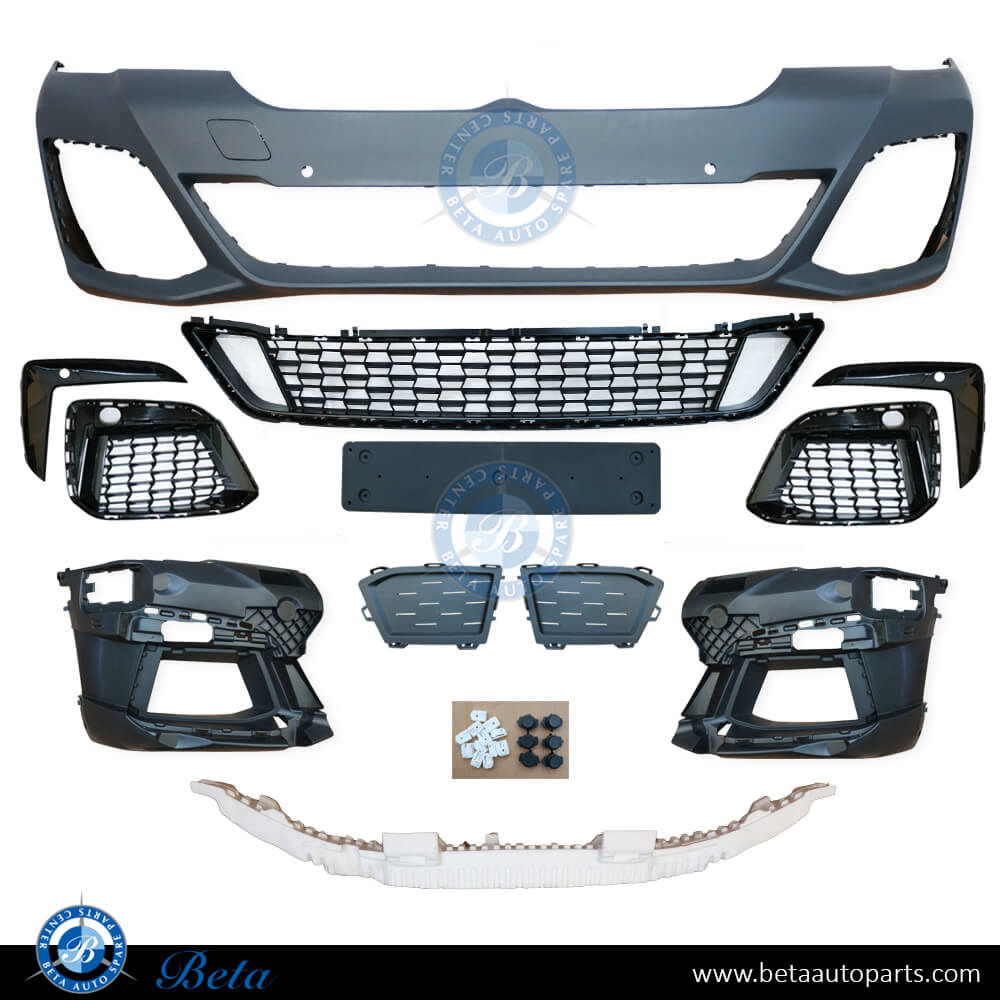Front Bumper assembly M-Tek without ACC for BMW 5 Series G30 LCI 2021-Up models, Part Number 51119852205