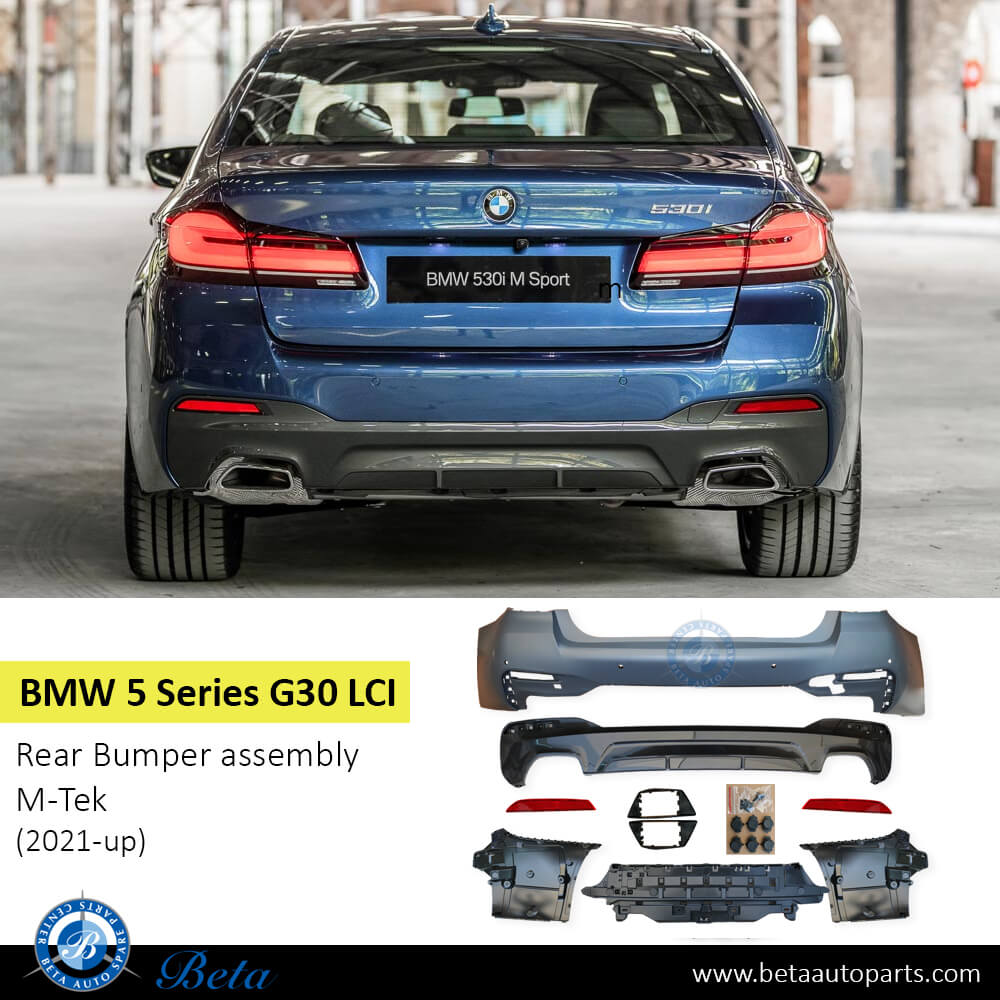 BMW 5 Series G30 LCI (2021-2023), Rear Bumper M-Tek with PDC with Park Assist, Taiwan