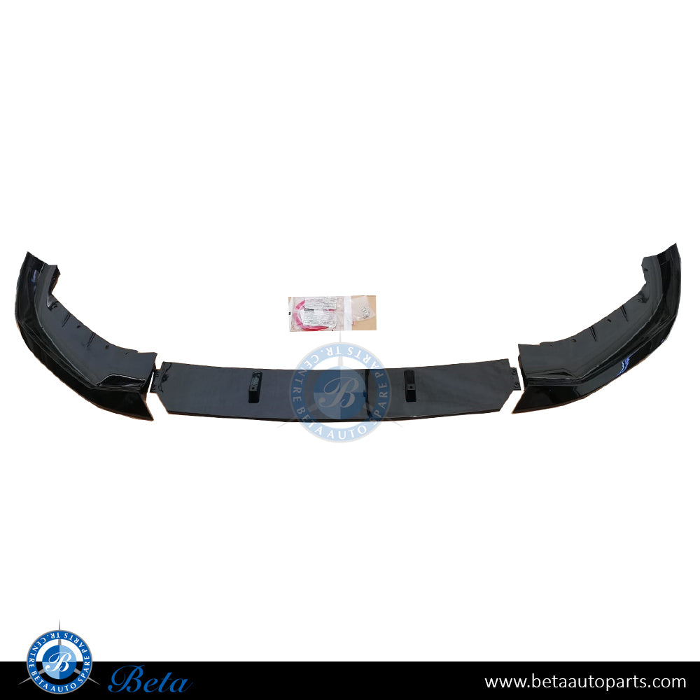 Front Bumper Lower Spoiler M-Performance For M-Tek Gloss Black color for BMW 5 Series G30 LCI 2021-Up models, Part Number 51192472192 / 51192472187 / 51192472190
