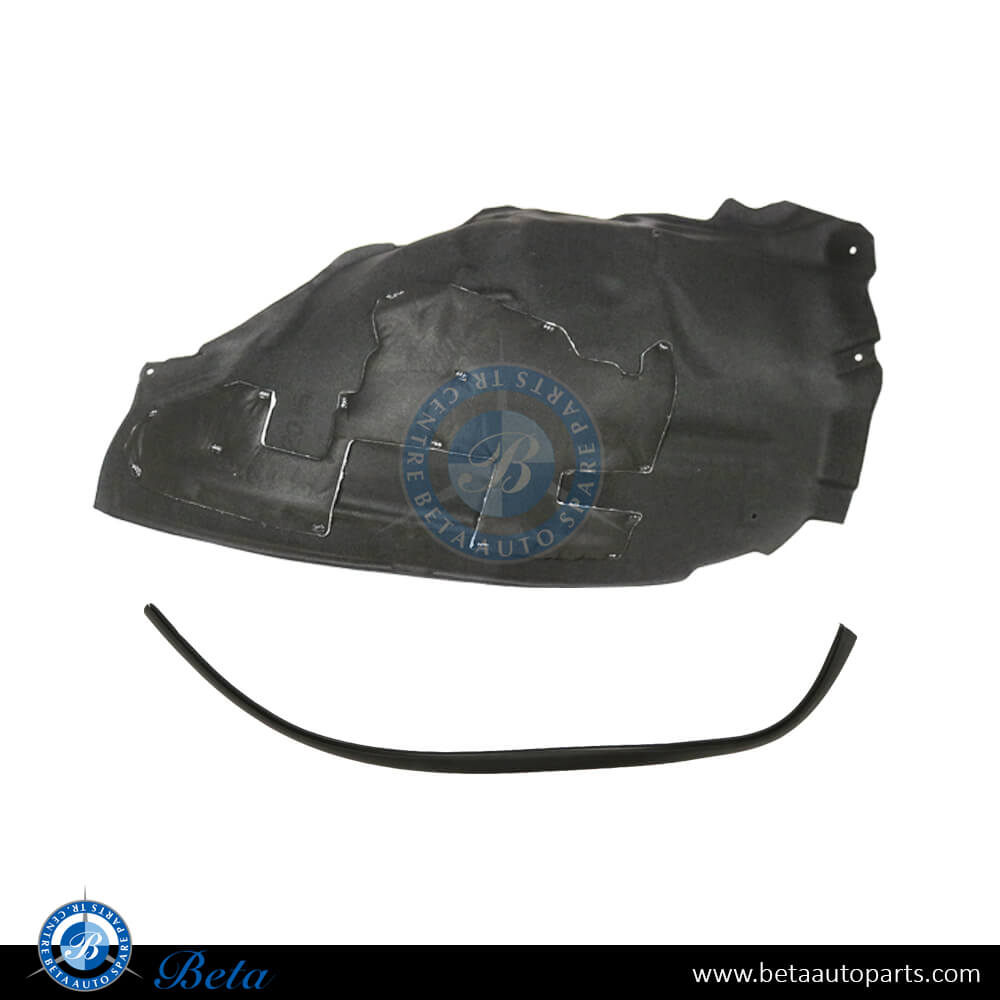 Left Side Front Wheel Fender Liner - Rear Half  for Range Rover Evoque 2019-Up models, Part Number LR114164 / LR137461 / LR137485 / LR186384