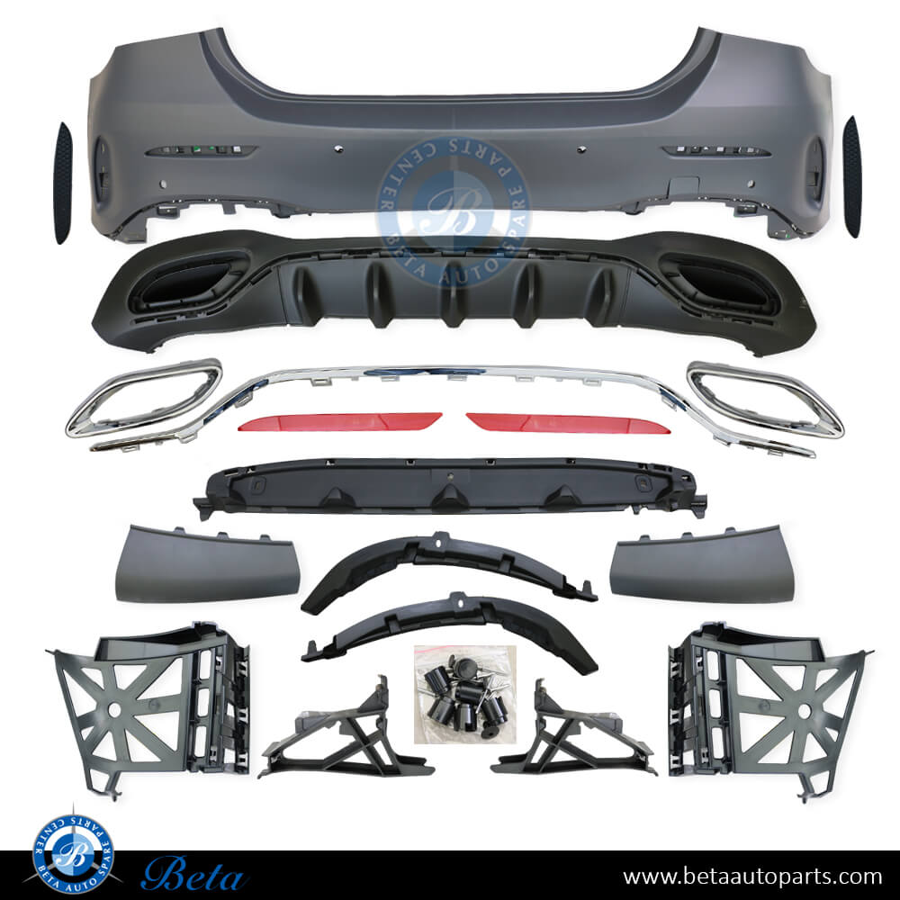 Rear Bumper assembly Normal AMG for Sedan for Mercedes A-Class W177 2019-Up models, Part Number 1778800002