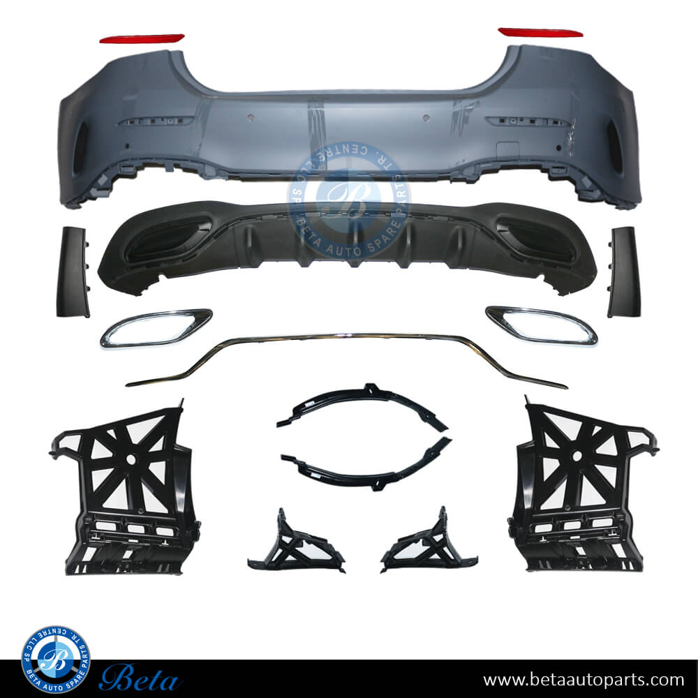 Rear Bumper with Park Assist for Mercedes A-Class W177 Sedan 2019-2022 models, Part Number 1778800002