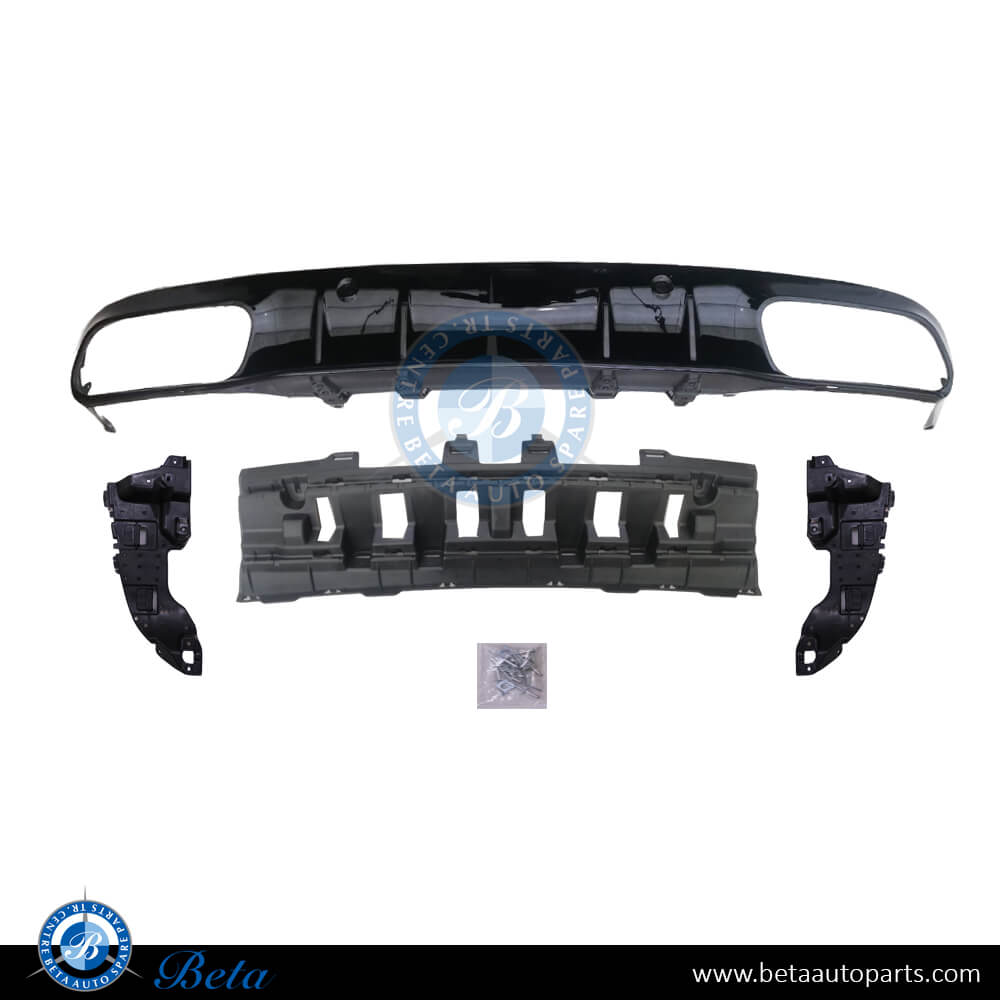 Rear Diffuser assembly AMG C63 for Normal AMG Black Color for Mercedes C-Class Coupe C205 2019-up models, Part Number 2058856803