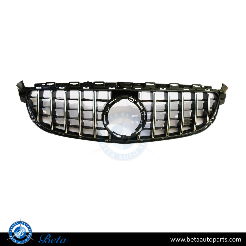 Grille GT Style C63 OE Size Black and Chrome color for Mercedes C-Class W205 2019-up models, Part Number 2058881300