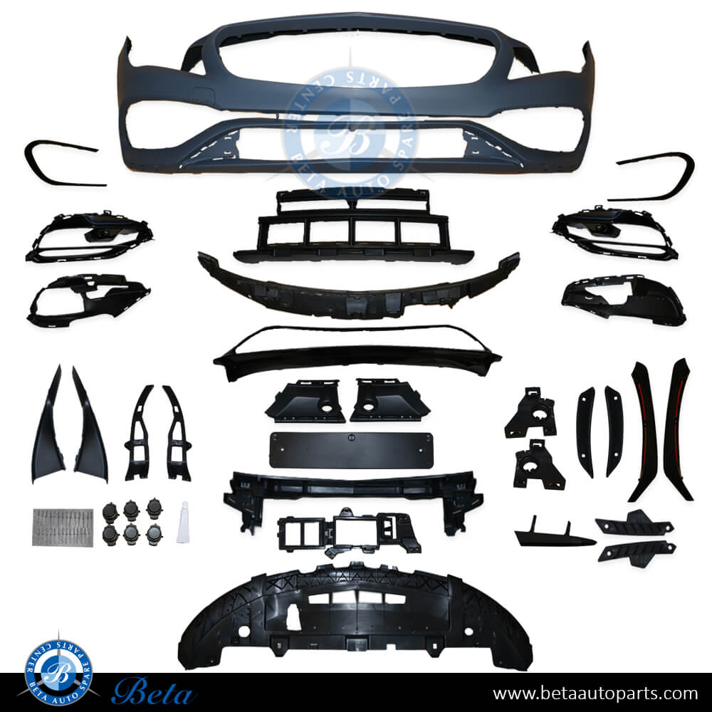 Front Bumper Assembly AMG CLA45 with PDC for Mercedes CLA-Class C117 2017-2018 models, Part Number 1178802701